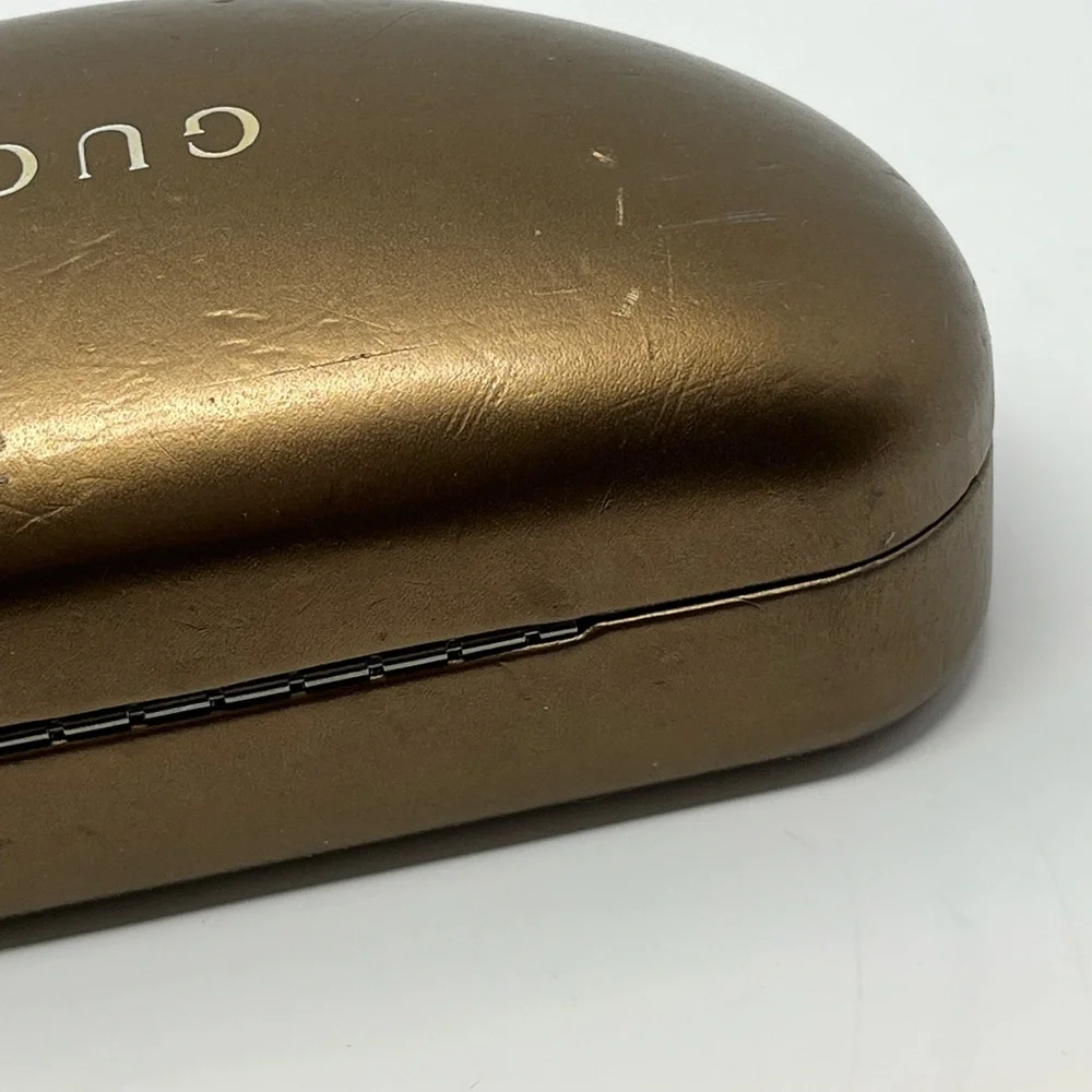 Gucci Guccissimo Clamshell Eyeglass/Sunglass Case in Metallic Gold
